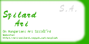 szilard ari business card